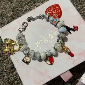 Crimson charm bracelet